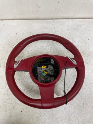 2013-2016 Porsche Boxster Red Steering Wheel with Paddle Shifters (Used OEM)