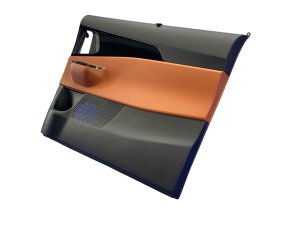 2022-2025 Kia Carnival Brown Door Interior Trim Panel with Sunshade - Rear, Right (Passenger) (Used OEM)