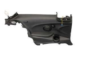 2017-2024 Mini Cooper Countryman Carbon Black Interior Quarter Trim Panel with Speaker and Cupholder - Rear, Left (Driver) (Used OEM)