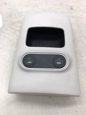 2022-2024 Hyundai Ioniq 5 Gray Rear Center Console End Cap Trim Panel with Dual USB Ports (Used OEM)
