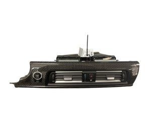 2012-2018 BMW 650i Black Center Dashboard Hazard Light and Push Start Button Switch Carbon Trim Panel - Front (Used OEM)