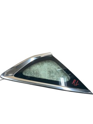 2021-2024 Genesis G80 Quarter Window Glass with Chrome Trim - Rear, Left (Driver) (Used OEM)