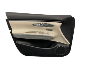2022-2025 Genesis GV70 Beige Door Interior Trim Panel with Aluminum Molding - Front, Left (Driver) (Used OEM)