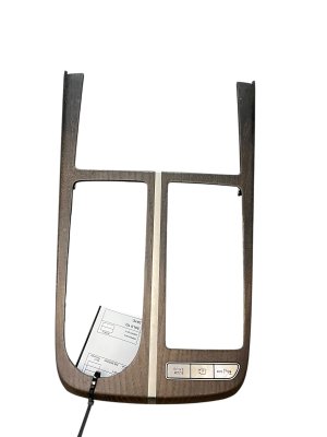 2021-2025 Genesis G80 Brown Center Console Gear Shifter Trim Bezel with Park Assist Switch - Front (Used OEM)
