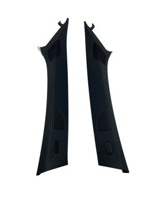 2016-2025 Audi Q7 Black Windshield A-Pillar Trim Panel Set with Bang & Olufsen Audio (Used OEM)