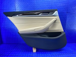 2017-2023 BMW 530i Beige Door Interior Trim Panel - Rear, Left (Driver) (Used OEM)