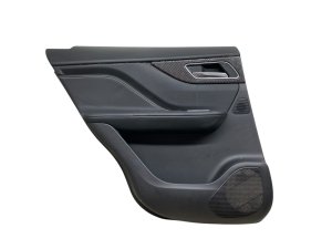2017-2020 Jaguar F-Pace Black Door Interior Trim Panel with Carbon Fiber Insert - Rear, Left (Driver) (Used OEM)