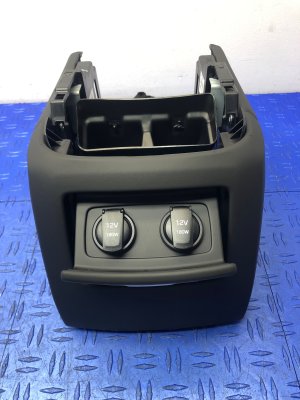 2020-2022 Genesis G90 Center Console Lower Panel with Dual Power Outlets - Rear (Used OEM)