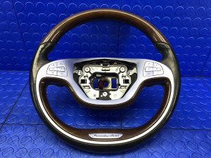 2014-2017 Mercedes-Benz S320 Black Leather and Walnut Wood Steering Wheel (Used OEM)