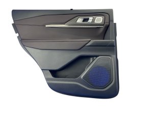 2025 Ford Explorer Black Door Interior Trim Panel with Sunshade - Rear, Left (Driver) (Used OEM)