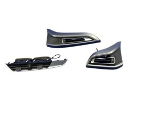 2014-2020 BMW i8 Black Center Dashboard Air Vent Trim Set - Front (Used OEM)