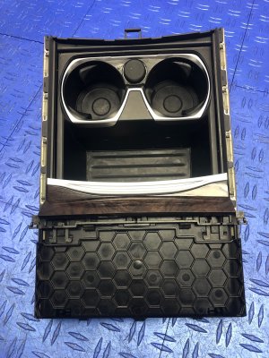 2016-2019 BMW M760i xDrive Brown Center Console Cup Holder and Sliding Storage Tray (Used OEM)