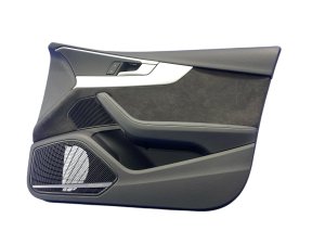 2017-2024 Audi A4 Black Door Interior Trim Panel with Suede - Front, Right (Passenger) (Used OEM)