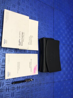 2015-2017 Hyundai Sonata Owners Manual Booklet Set with Leather Case (Used OEM)