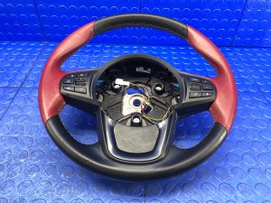 2020-2024 Toyota GR Supra Red Leather Steering Wheel with Paddle Shifters (Used OEM)