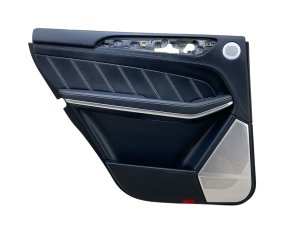 2014-2019 Mercedes-Benz CLA35 AMG Black Door Interior Trim Panel with Leatherette Insert - Rear, Left (Driver) (Used OEM)