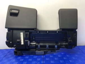 2010-2016 Porsche Panamera Black Floor Center Console Assembly with Armrest Lid - Front, Left (Driver) (Used OEM)