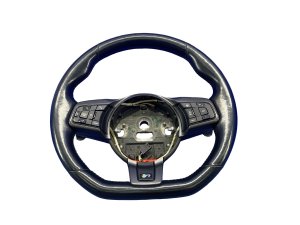 2015-2020 Jaguar F-Type Black Flat Bottom Heated Leather Steering Wheel - Front (Used OEM)
