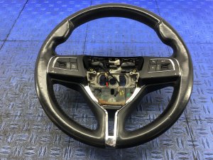 2014-2021 Maserati Quattroporte Black Leather and Wood Trim Steering Wheel (Used OEM)