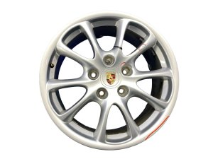 2002-2005 Porsche 911 Silver 18x8 5-Spoke Silver Alloy Wheel (Used OEM)