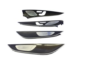 2019-2023 Mercedes-Benz AMG GT 53 Black Interior Door Trim Panel Set with Speaker Covers - Front (Used OEM)