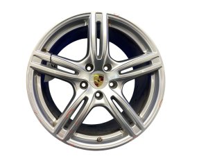 2017-2023 Porsche Panamera Silver 20x11.5 5-Slotted Spoke Alloy Rear Wheel (Used OEM)