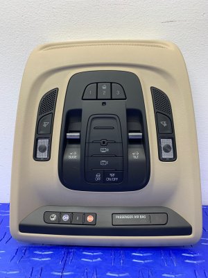 2016-2020 Cadillac CT6 Tan Overhead Console with Reading and Dome Lights - Front (Used OEM)