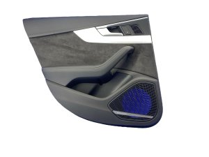 2017-2019 Audi A4 Black Door Interior Trim Panel with Alcantara - Rear, Left (Driver) (Used OEM)