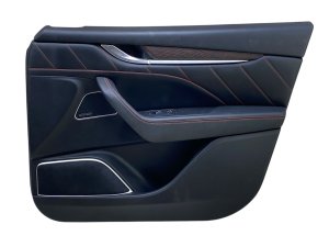 2017-2024 Maserati Levante Black w/ Red Stitching Door Interior Trim Panel - Front, Right (Passenger) (Used OEM)