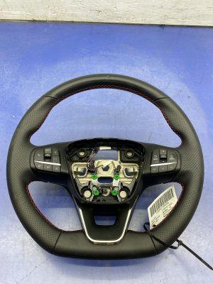 2023-2025 Ford Escape Black Leather Steering Wheel Assembly with Cruise Control and Lane Departure Switches - Front (Used OEM)