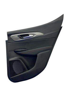2023-2025 Dodge Hornet Black w/ Red Stitching Door Interior Trim Panel Assembly - Rear, Right (Passenger) (Used OEM)