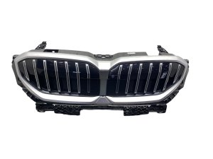 2024-2025 BMW 530i Chrome Upper Radiator Grille Air Shutter Assembly with Radar Cover and Camera - Front (Used OEM)