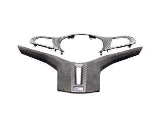 2020-2024 BMW X3 Steering Wheel Carbon Fiber Trim Panel - Front (Used OEM)