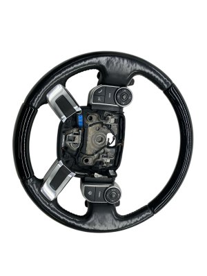 2013-2021 Land Rover Range Rover Ebony (Black) Heated Steering Wheel with Paddle Shifters and Wood Grain Trim (Used OEM)