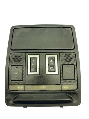 2017 Jaguar F-Pace Black Overhead Console with Panoramic Sunroof Switch and Dome Light (Used OEM)