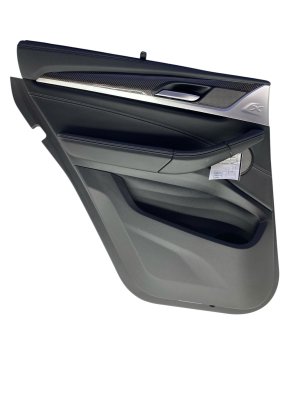 2020-2024 BMW X3 Black Door Interior Trim Panel with Carbon Fiber and Sun Shade - Rear, Left (Driver) (Used OEM)