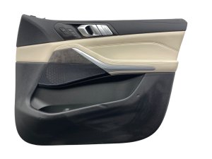 2019-2022 BMW X7 Ivory (White) Door Interior Trim Panel Assembly with Seat Memory - Front, Right (Passenger) (Used OEM)