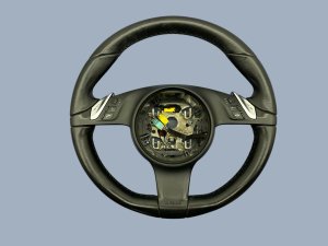 2011-2016 Porsche Cayenne Black Heated Hybrid Steering Wheel (Used OEM)