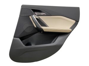 2023-2026 BMW X1 Beige Illuminated Door Interior Trim Panel with Wood Trim - Rear, Right (Passenger) (Used OEM)