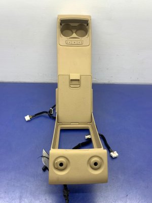 2017-2020 Genesis G80 Beige Seat Center Armrest Cup Holder Assembly - Rear (Used OEM)