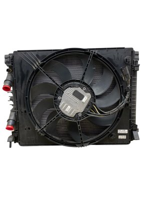 2017-2023 Maserati Ghibli Radiator and A/C Condenser Fan Motor Assembly with Shroud (Used OEM)