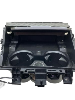 2021-2022 BMW M4 Silver Center Console Cup Holder with Wireless Phone Charger - Front (Used OEM)