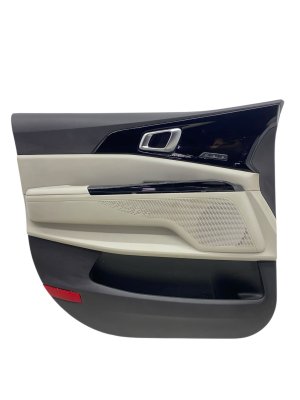 2022-2024 Kia Carnival Black Door Interior Trim Panel with Handle and Switches - Front, Left (Driver) (Used OEM)