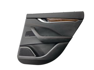 2017-2020 Maserati Levante Black Leather Door Interior Trim Panel - Rear, Right (Passenger) (Used OEM)