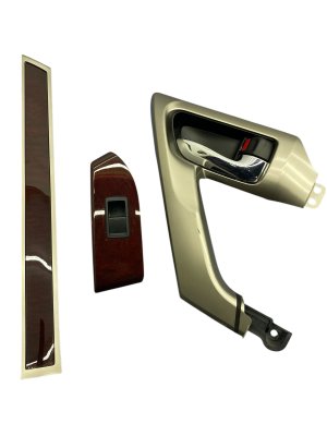 2010-2013 Lexus GX460 Door Window Switch Woodgrain Trim Panel with Door Handle - Rear (Used OEM)