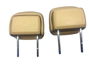 2019-2021 Porsche Macan Beige Seat Headrest Set - Front, Left (Driver) (Used OEM)