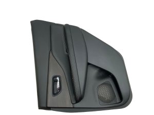 2021-2024 Nissan Murano Black Door Interior Trim Panel with Handle and Power Window Switch - Rear, Right (Passenger) (Used OEM)