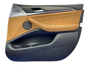 2018-2024 BMW X3 Black Door Interior Trim Panel with Handle and Switches - Front, Right (Passenger) (Used OEM)