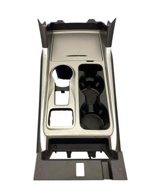 2020-2024 Ford Explorer Black Floor Center Console Trim Panel with Illuminated Cup Holder - Front (Used OEM)