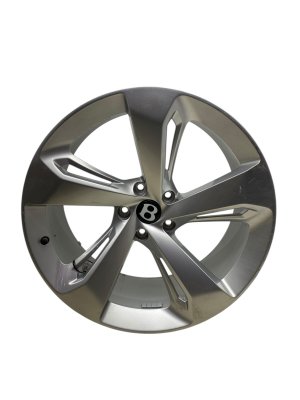 2017-2020 Bentley Bentayga Silver 22x10 5-Spoke Silver Alloy Wheel (Used OEM)